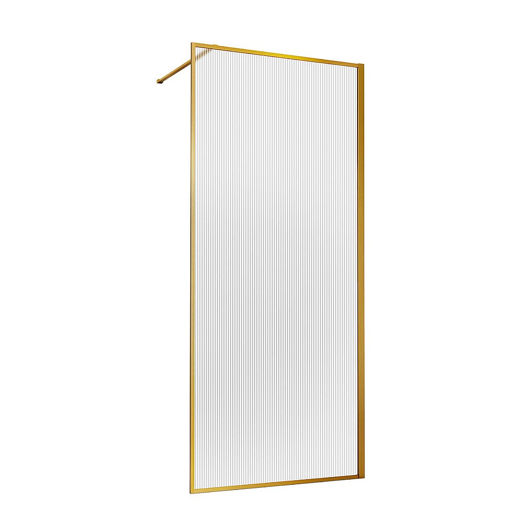 Душевая перегородка Vincea Walk-In VSW-1HP120FLBG 120 стекло рифленое/профиль брашированное золото купить в интернет-магазине Sanbest