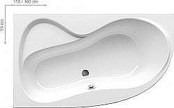 Ванна акриловая Ravak Rosa 95 150x95 левая купить в интернет-магазине сантехники Sanbest