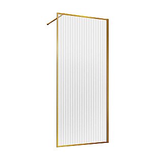 Душевая перегородка Vincea Walk-In VSW-1HP120FLBG 120 стекло рифленое/профиль брашированное золото купить в интернет-магазине Sanbest