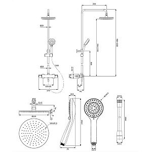 Душевая система OMNIRES Y Y1244LUXLGL золото купить в интернет-магазине сантехники Sanbest