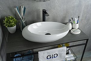 Раковина накладная Gid Creativo 59 N9050 51167 белая купить в интернет-магазине Sanbest