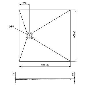 Душевой поддон Jacob Delafon TOLBIAC E6D327RU-NGM 90х90 черный матовый купить в интернет-магазине Sanbest