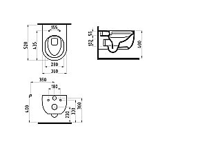 Унитаз подвесной Bien Vokha MDKA052N1VP0B9000 черный, с крышкой микролифт, безободковый купить в интернет-магазине Sanbest