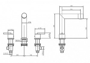 Смеситель для раковины Abber Perfekte 316 AF8A08BGG оружейная сталь брашированная купить в интернет-магазине сантехники Sanbest