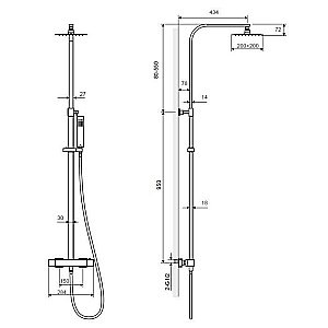 Душевая система Excellent Pi 1281  белая матовая купить в интернет-магазине сантехники Sanbest