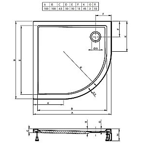 Душевой поддон Riho Davos 285 100x100 D002020005 белый купить в интернет-магазине Sanbest