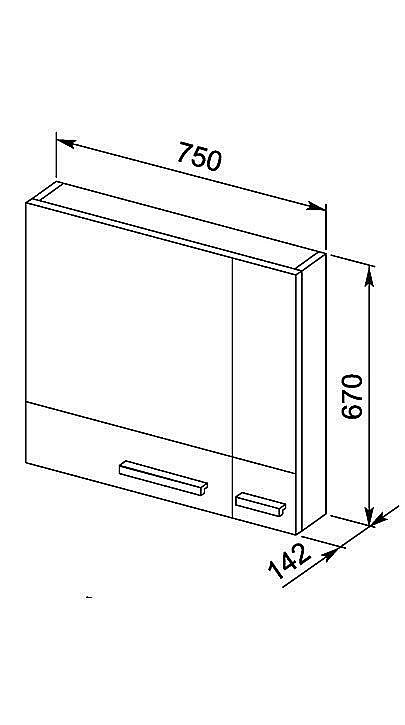 Зеркальный шкаф Aquanet Нота 75 светлый дуб купить в интернет-магазине сантехники Sanbest