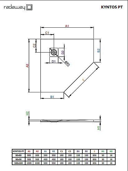 Душевой поддон Radaway Kyntos PT 80x80 HKPT8080-04 белый купить в интернет-магазине Sanbest