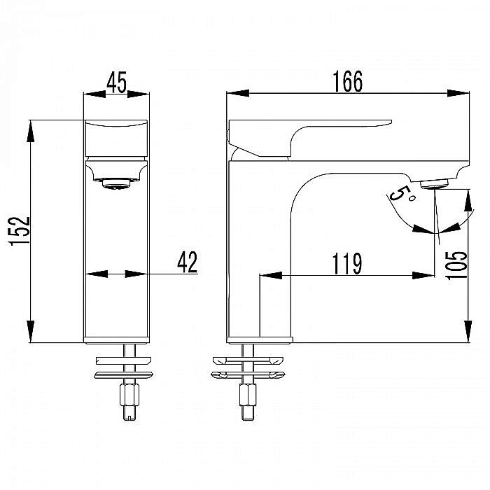 Смеситель для раковины Azario ASHER AZ-VNN168311C хром купить в интернет-магазине сантехники Sanbest