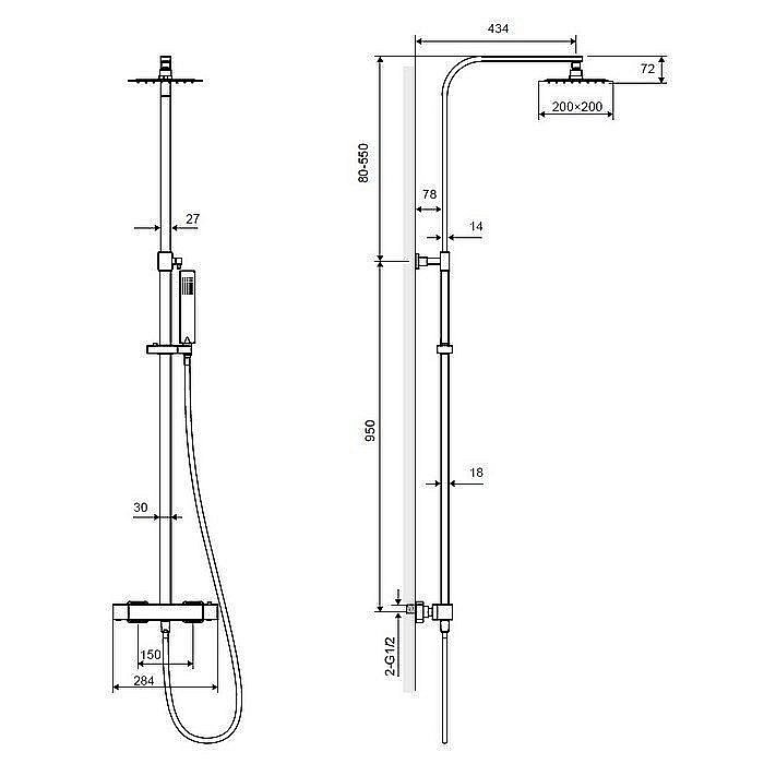 Душевая система Excellent Pi 1281  белая матовая купить в интернет-магазине сантехники Sanbest
