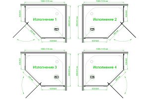 Душевой уголок Royal Bath TR RB1190TR-T-BL 90х110 прозрачное стекло/профиль черный купить в интернет-магазине Sanbest