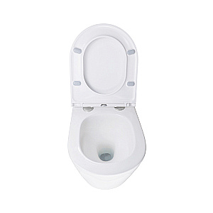 Унитаз подвесной Azario BLISS AZ-5179T-WHT белый, безободковый, с крышкой микролифт, слив торнадо купить в интернет-магазине Sanbest