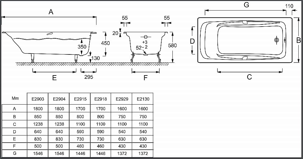 Ванна чугунная Jacob Delafon SUPER REPOS E2904-00 180x85 без ручек купить в интернет-магазине Sanbest