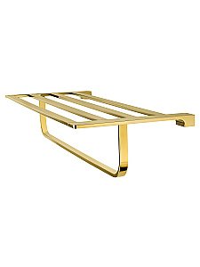 Полотенцедержатель с полкой WONZON & WOGHAND ECLIPSE, Глянцевое золото (WW-9181-LG) купить в интернет-магазине сантехники Sanbest