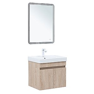 Тумба с раковиной Aquanet Оптима 60 344803+301803 светлый дуб для ванной в интернет-магазине Sanbest