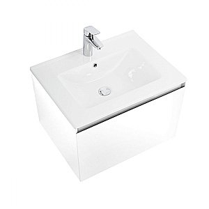 Тумба с раковиной Art&Max AM-Latina-600-1C-SO-BM/AM7117-60 Белый матовый для ванной в интернет-магазине Sanbest