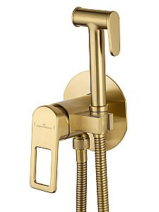 Смеситель с гигиеническим душем встраиваемый WONZON & WOGHAND FRAME, Брашированное золото (WW-88829010-BG) купить в интернет-магазине сантехники Sanbest