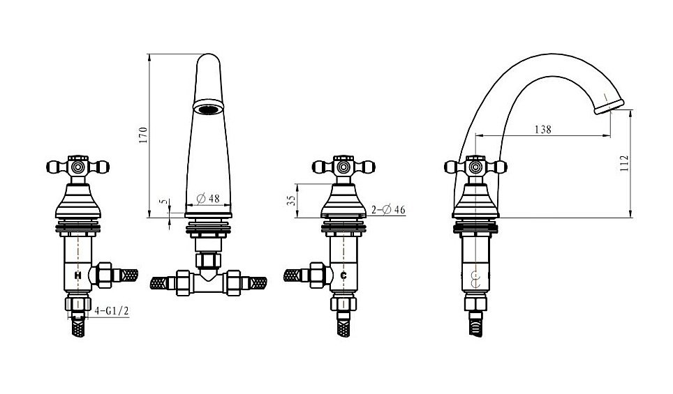 Смеситель для раковины Boheme Flora 317-FL купить в интернет-магазине сантехники Sanbest