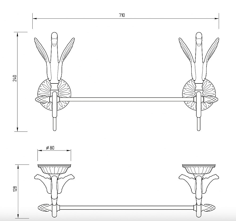Полотенцедержатель Migliore Luxor 26133 золото купить в интернет-магазине сантехники Sanbest