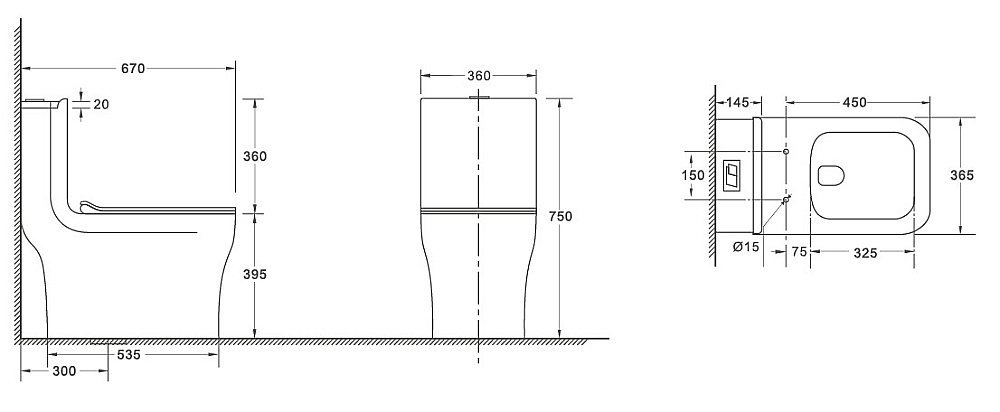 Унитаз моноблок WeltWasser WW GLANBACH 001 GL-WT купить в интернет-магазине Sanbest