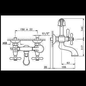 Смеситель для ванны Nicolazzi Nuova Brenta 2501BZ бронза купить в интернет-магазине сантехники Sanbest