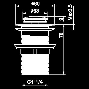 Донный клапан Elghansa WBT-111 хром купить в интернет-магазине сантехники Sanbest