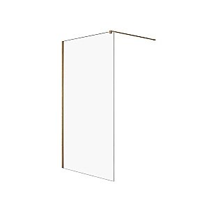 Душевое ограждение NEW TRENDY VELIO GOLD SATIN 140 D-0201B стекло прозрачное/профиль матовое золото купить в интернет-магазине Sanbest