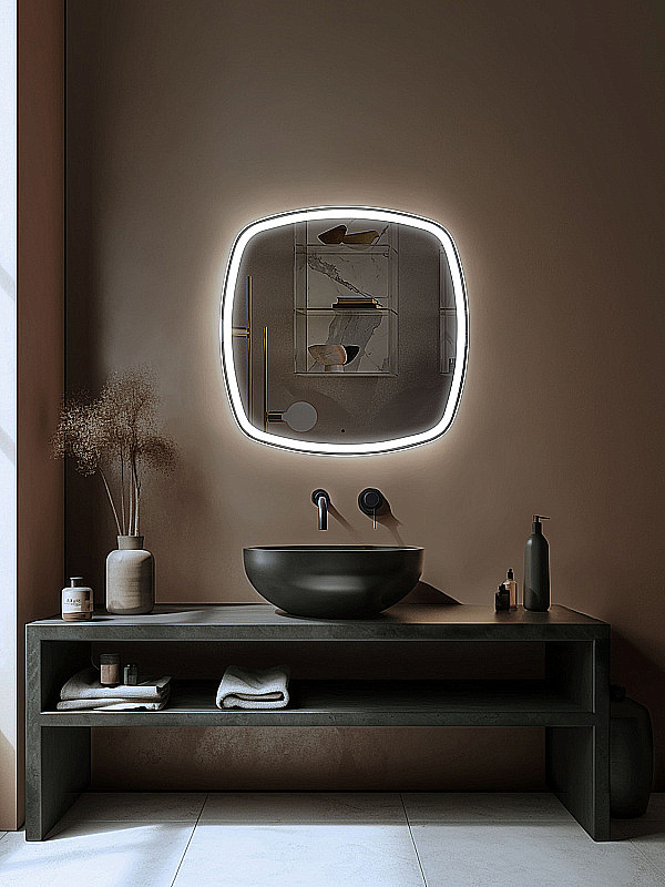 Зеркало Azario Barca 70х70 LED-00002973 в ванную от интернет-магазине сантехники Sanbest