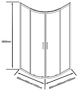 Душевой уголок Good Door Cube 80х80 КУ00016 стекло прозрачное/профиль черный матовый купить в интернет-магазине Sanbest