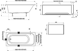 Ванна акриловая Ravak Chrome CE21000000 180x80 белый купить в интернет-магазине Sanbest