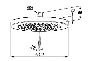 Верхний душ Kludi A-QA 6651139-00 черный матовый купить в интернет-магазине сантехники Sanbest