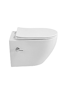 Унитаз подвесной BelBagno Marino BB7026CH-TOR-BS/SC белый, с функцией биде и смесителем, безободковый, с крышкой микролифт, слив-торнадо купить в интернет-магазине Sanbest