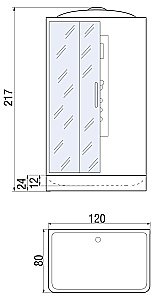 Душевая кабина RIVER VITIM 120/80/24 тонированная купить в интернет-магазине Sanbest