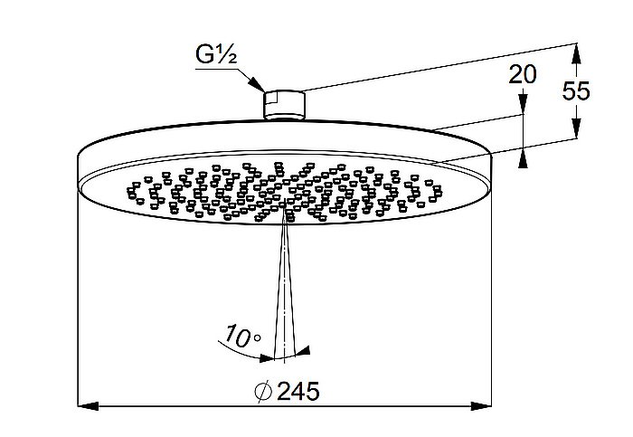 Верхний душ Kludi A-QA 6651139-00 черный матовый купить в интернет-магазине сантехники Sanbest