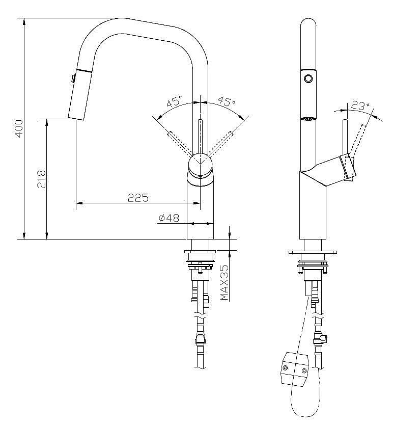 Смеситель для кухни Vincea VKF-107GM вороненая сталь купить в интернет-магазине сантехники Sanbest