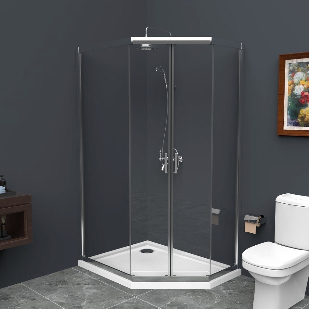 Душевой уголок BelBagno UNO 195-PH-2 120x90 прозрачный/хром купить в интернет-магазине Sanbest