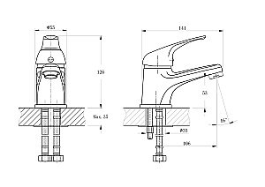 Смеситель для раковины Rush Corsica CO4240-11 купить в интернет-магазине сантехники Sanbest
