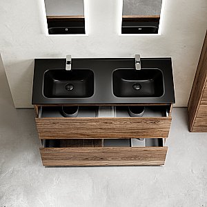 Тумба с раковиной Sancos Libra 120 LB120F-2ECH дуб чарльстон для ванной в интернет-магазине Sanbest