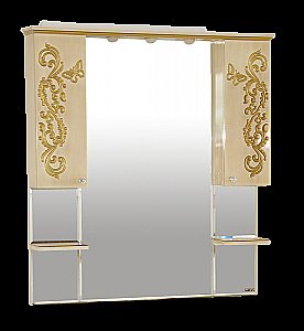 Зеркало со шкафом Misty Бабочка 120,6 бежевое патина в ванную от интернет-магазине сантехники Sanbest