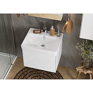 Тумба с раковиной Акватон Асти 55 белая глянцевая/белая матовая для ванной в интернет-магазине Sanbest