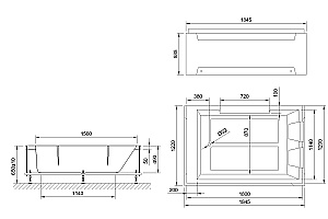 Акриловая ванна Royal Bath TRIUMPH RB665100 180х120 белая в сборе купить в интернет-магазине Sanbest