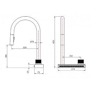 Смеситель для кухни Milacio Ultra MCU.556.SS нержавеющая сталь купить в интернет-магазине сантехники Sanbest