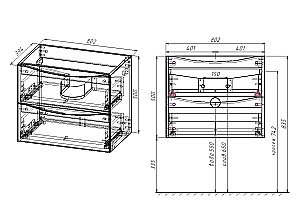 Тумба с раковиной Vincea Mia Slim 800 V.Oak для ванной в интернет-магазине Sanbest
