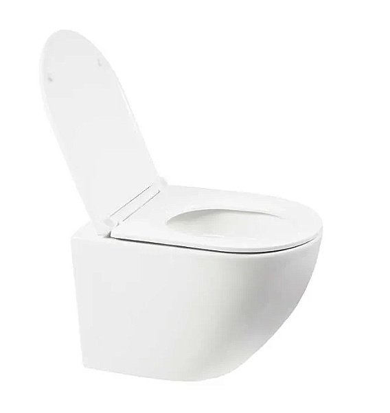 Унитаз подвесной WeltWasser AMBERG 350+MERZBACH 043 XL GL-WT+AMBERG RD-BL белый/кнопка черная матовая, безободковый, с крышкой микролифт, с инсталляцией, слив торнадо купить в интернет-магазине Sanbest