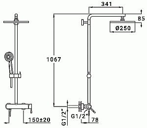 Душевая система Teka Alaior XL 22.298.02.00 хром купить в интернет-магазине сантехники Sanbest