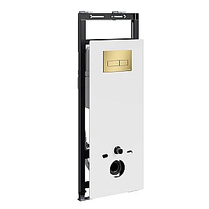Инсталляция для унитаза WasserKraft Salm 27TLT.010.ME.WH.MG03 белая панель/кнопка матовое золото купить в интернет-магазине сантехники Sanbest
