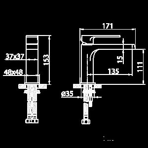 Смеситель для раковины Elghansa Heffen 1652520-Black черный купить в интернет-магазине сантехники Sanbest