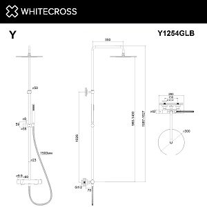 Душевая система WhiteCross Y Y1254GLB матовое золото купить в интернет-магазине сантехники Sanbest