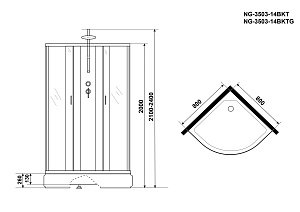 Душевая кабина Niagara Classic NG-3503-14BKT 80х80 купить в интернет-магазине Sanbest