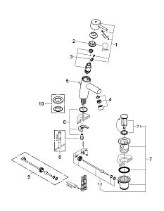 Смеситель для раковины Grohe Concetto 32204001 хром купить в интернет-магазине сантехники Sanbest